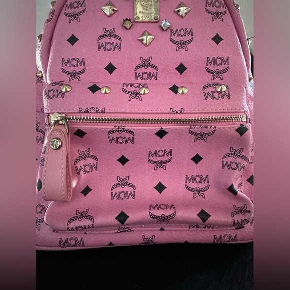 Pink MCM backpack visetos STUDS - Picture 6 of 12